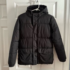 Old Navy Black Puffer Jacket (Kids XL 14/16) Hooded Poly Go-Recycled